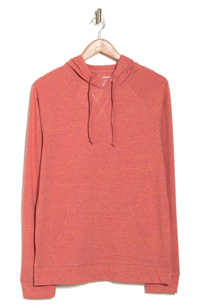 Shop Abound Heathered Long Sleeve Hoodie In Red Reverse Chill Heather