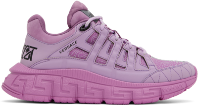 Shop Versace Purple Trigreca Sneakers In 1l920 Liatris