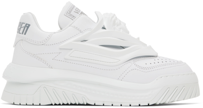 Shop Versace White Odissea Sneakers In 1w010 White