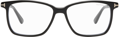 Shop Tom Ford Black Square Glasses In 001 Shinblk