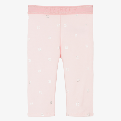 Shop Givenchy Girls Pink Logo Leggings