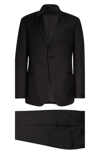 Shop Emporio Armani Trim Fit Wool Tuxedo In Black