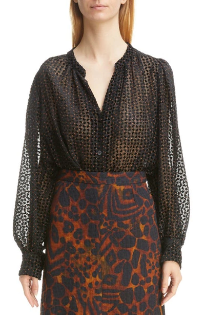 Shop Dries Van Noten Cindy Balloon Sleeve Blouse In Black