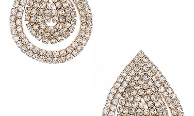 Ettika Crystak Teardrop Stud Earrings In Gold