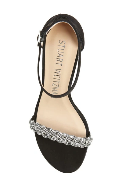 Shop Stuart Weitzman Nearlynude High Shine Ankle Strap Sandal In Black