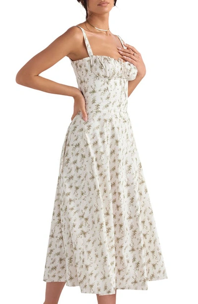 House Of Cb Carmen Floral Bustier Sundress In Garden Print
