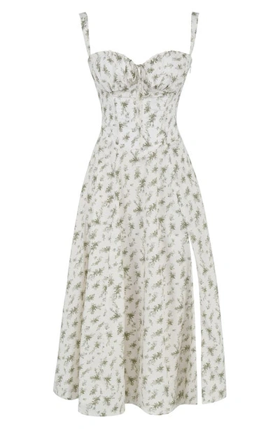 House Of Cb Carmen Floral Bustier Sundress In Garden Print