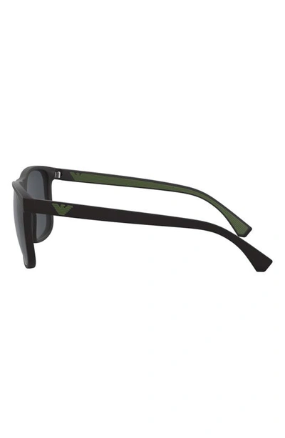 Shop Emporio Armani 56mm Navigator Sunglasses In Matte Black