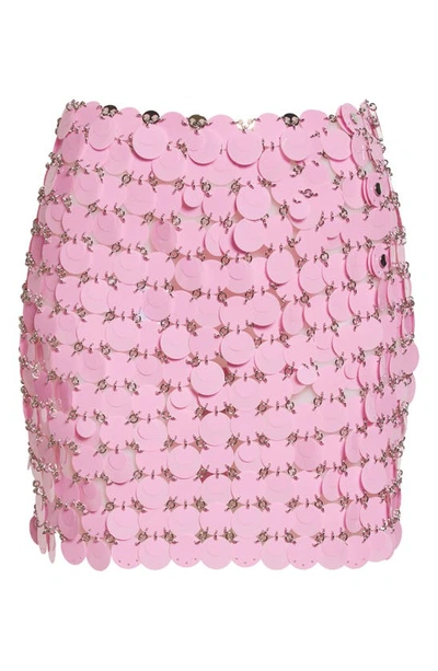 Shop Rabanne Paillette Miniskirt In Pink