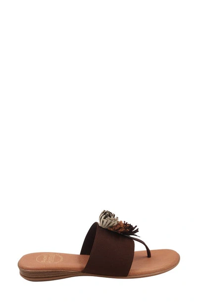 Andre Assous Women's Novalee Embellished Slip On Thong Sandals In Espresso Multi