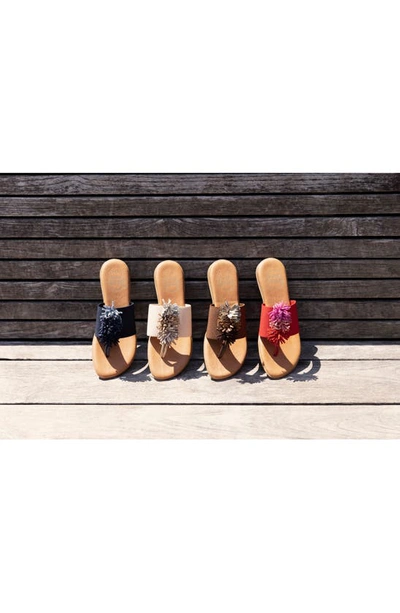 Andre Assous Women's Novalee Embellished Slip On Thong Sandals In Espresso Multi