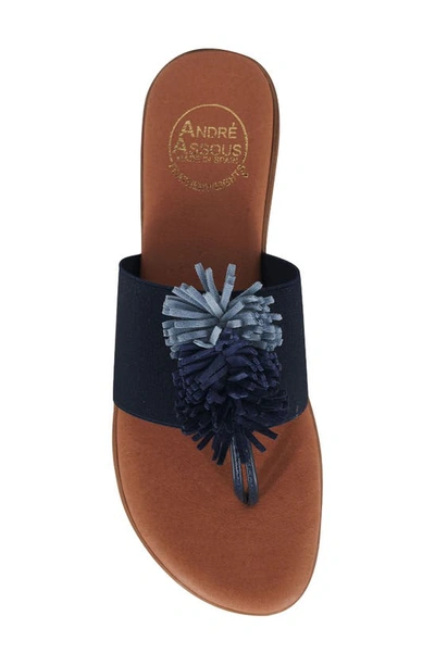 Andre Assous Women's Novalee Embellished Slip On Thong Sandals In Blue Multi