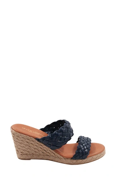 Shop Andre Assous Aria Espadrille Wedge Sandal In Navy