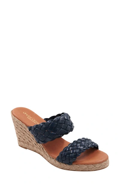 Shop Andre Assous Aria Espadrille Wedge Sandal In Navy