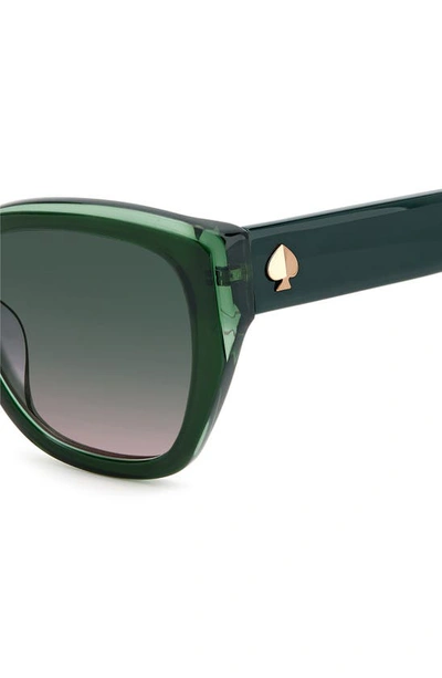 Kate Spade Yolanda 51mm Polarized Gradient Cat Eye Sunglasses In Green / Green Pink