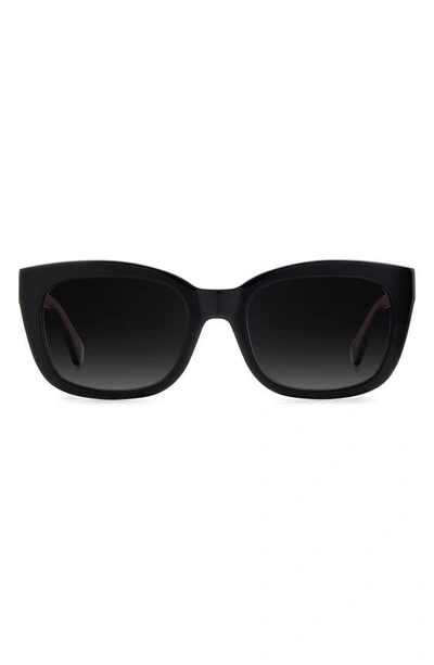 Shop Kate Spade Tammy 53mm Rectangular Sunglasses In Black Pink / Gray Polar