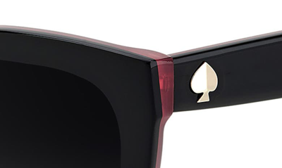 Shop Kate Spade Tammy 53mm Rectangular Sunglasses In Black Pink / Gray Polar