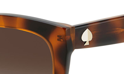 Shop Kate Spade Tammy 53mm Rectangular Sunglasses In Havana / Brown Grad Polar