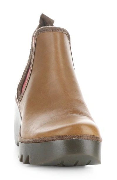 Shop Fly London Byne Wedge Chelsea Boot In 012 Cuoio Arkansas
