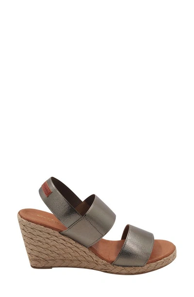 Shop Andre Assous Allison Espadrille Wedge Sandal In Metallic Taupe