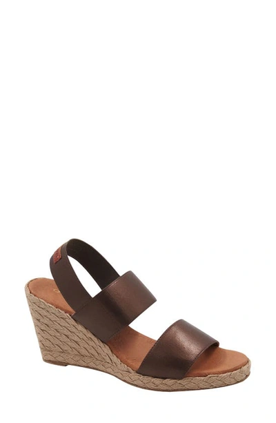 Shop Andre Assous Allison Espadrille Wedge Sandal In Bronze