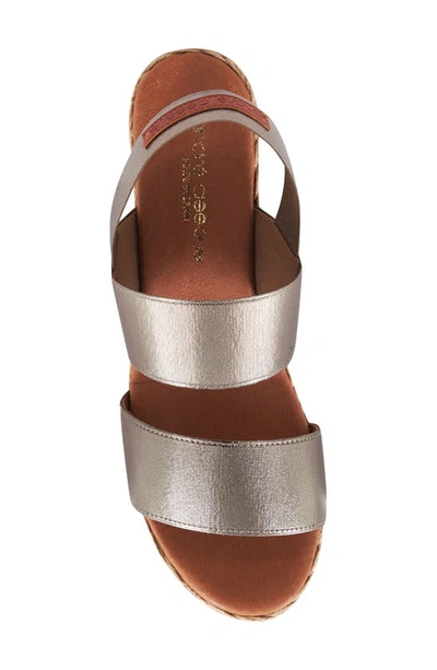Shop Andre Assous Allison Espadrille Wedge Sandal In Metallic Taupe