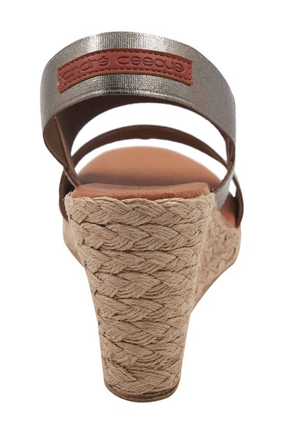 Shop Andre Assous Allison Espadrille Wedge Sandal In Metallic Taupe