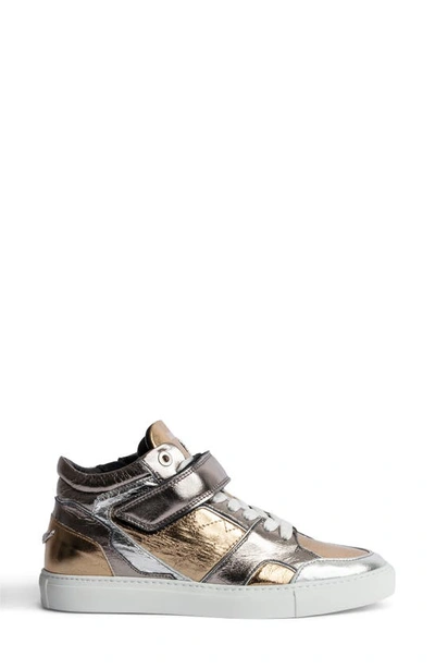 Shop Zadig & Voltaire Flash Vintage Sneaker In Silver