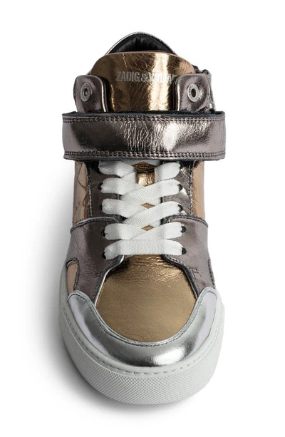 Shop Zadig & Voltaire Flash Vintage Sneaker In Silver