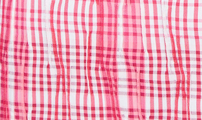 Shop Foxcroft Germaine Plaid Non-iron Button-up Tunic Shirt In Rose Red