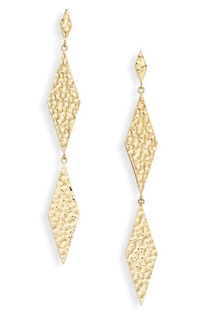 Shop Jennifer Zeuner Anna Drop Earrings In 14k Yellow Gold Plated Silver