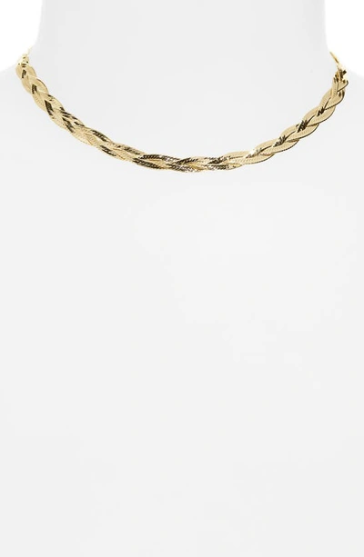 Shop Jennifer Zeuner Francesca 3-strand Serpentine Collar Necklace In 14k Yellow Gold Plated Silver
