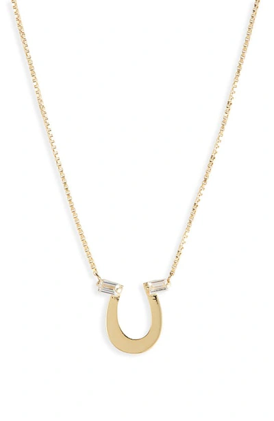 Shop Jennifer Zeuner Maverick Pendant Necklace In 14k Yellow Gold Plated Silver