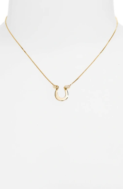 Shop Jennifer Zeuner Maverick Pendant Necklace In 14k Yellow Gold Plated Silver