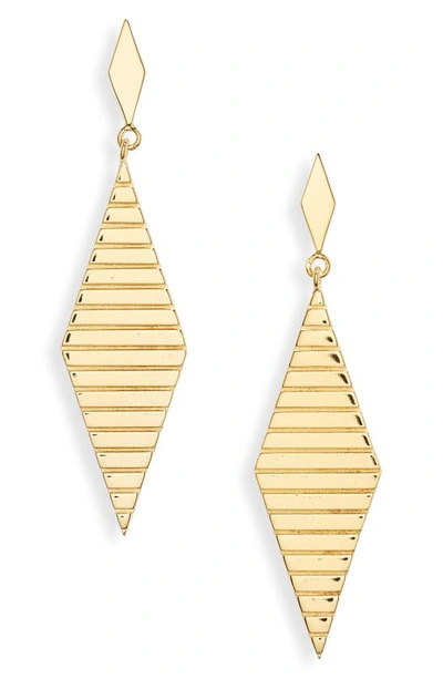 Shop Jennifer Zeuner Sarai Drop Earrings In 14k Yellow Gold Plated Silver