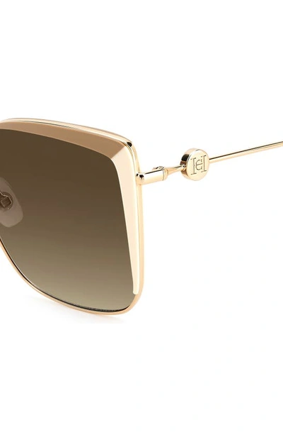 Shop Carolina Herrera 57mm Gradient Cat Eye Sunglasses In Beige Ivory / Brown Gradient