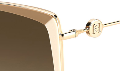 Shop Carolina Herrera 57mm Gradient Cat Eye Sunglasses In Beige Ivory / Brown Gradient