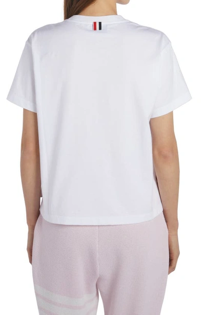 Thom Browne Medium Weight Cotton Jersey Boxy Pocket Tee In White