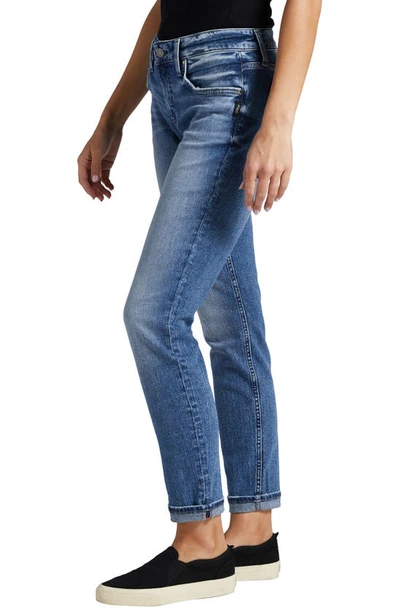 Shop Silver Jeans Co. Mid Rise Slim Boyfriend Jeans In Indigo