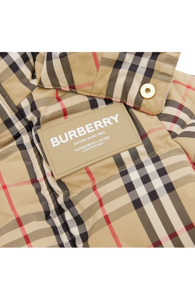 Shop Burberry Kids' Aubin Hooded Down Jacket In Archive Beige Ip Chk