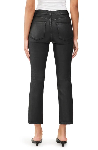 Shop Dl1961 Mara Instasculpt Mid Rise Straight Leg Jeans In Black Coated