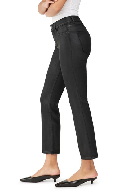 Shop Dl1961 Mara Instasculpt Mid Rise Straight Leg Jeans In Black Coated