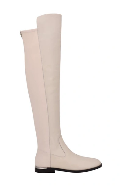 Shop Calvin Klein Rania Over The Knee Boot In Ivory 150