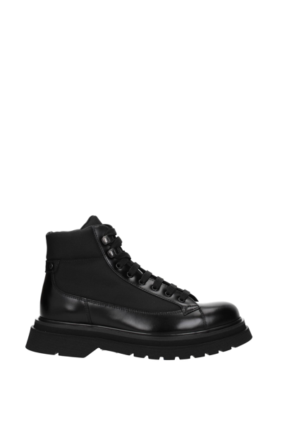 Shop Prada Ankle Boot Fabric In Black