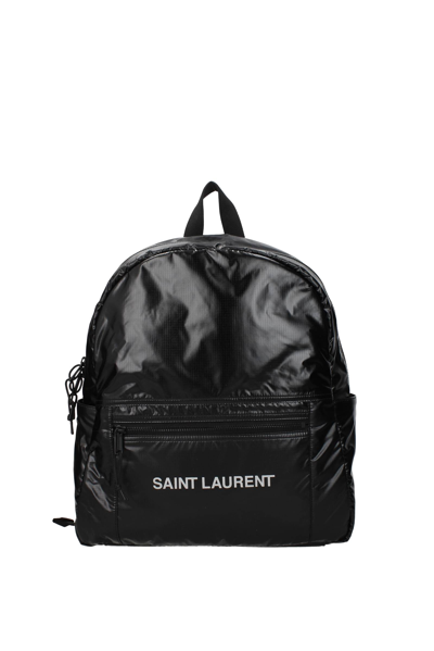 Shop Saint Laurent Backpack And Bumbags Nuxx Fabric In Black
