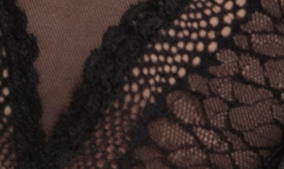 Shop Mapalé Lace & Mesh Bodysuit With Garter Straps In Black