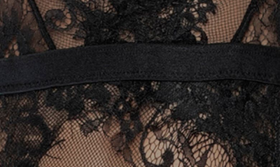 Shop Mapalé Lace & Mesh Teddy With Garter Straps In Black