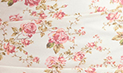 House Of Cb Jasmine Strapless Cotton-blend Mini Dress In Rose Print