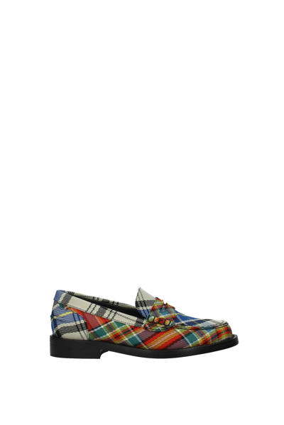 Shop Burberry Loafers Fabric In Multicolor