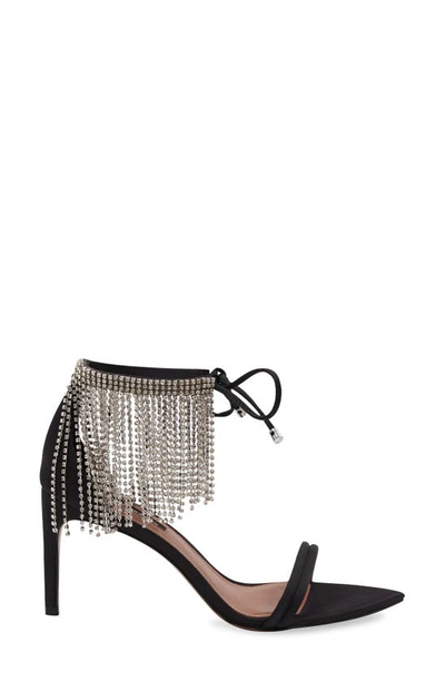 Bcbgmaxazria Dawn Fringe Pointed Toe Sandal In Black
